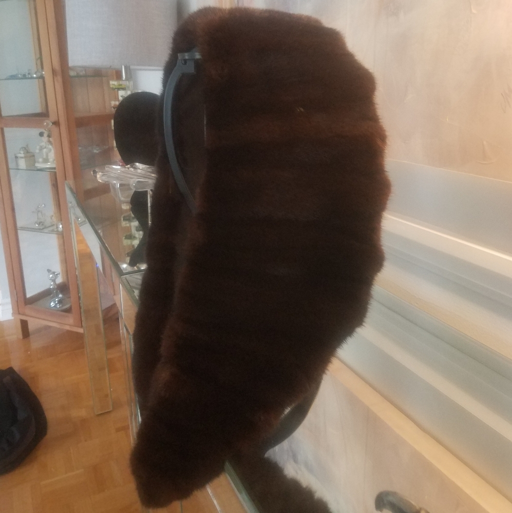 Luxurious Real MINK fur Collar Shawl Scarf Cape NEW